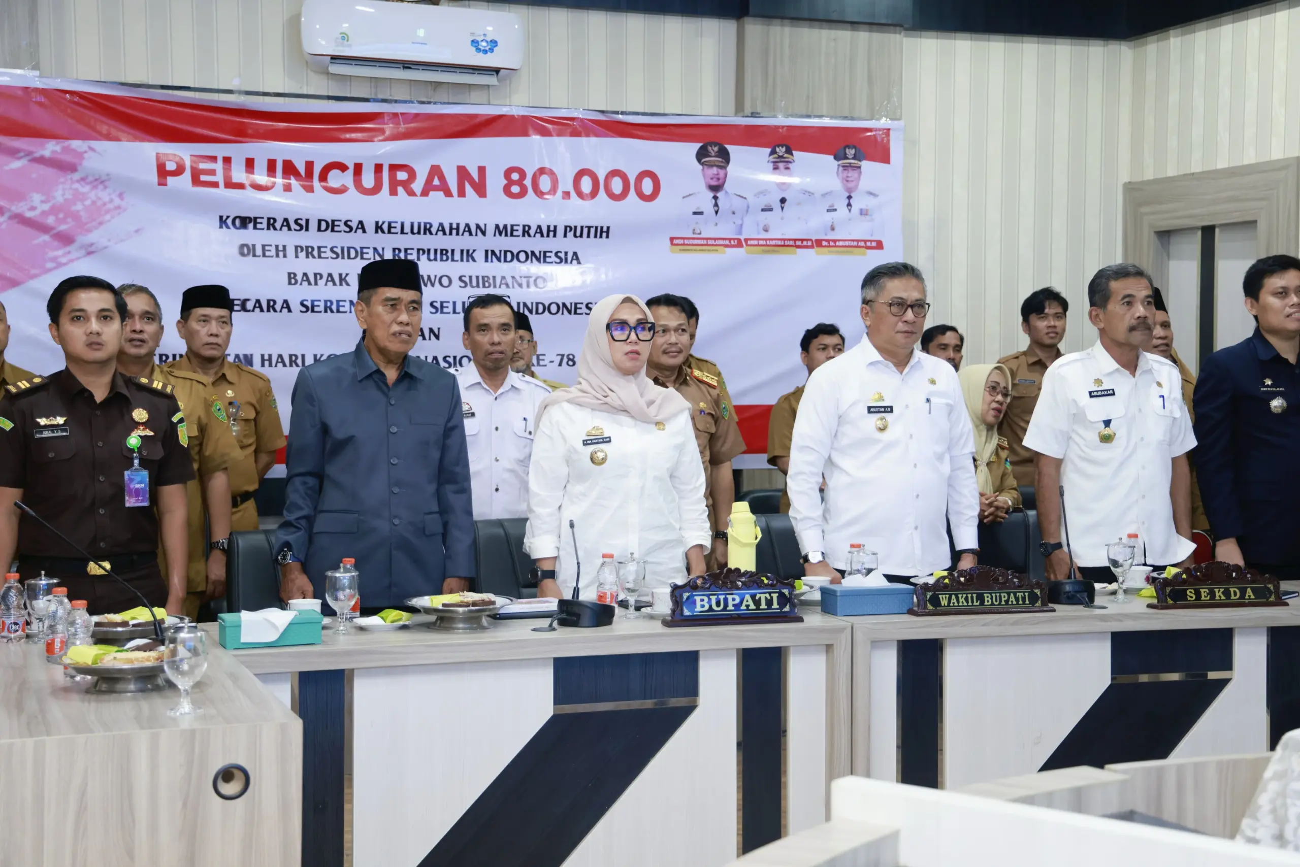 Pemda Barru Mengikuti Acara Virtual Peluncuran 80.000 Koperasi Merah Putih Bersama Presiden RI