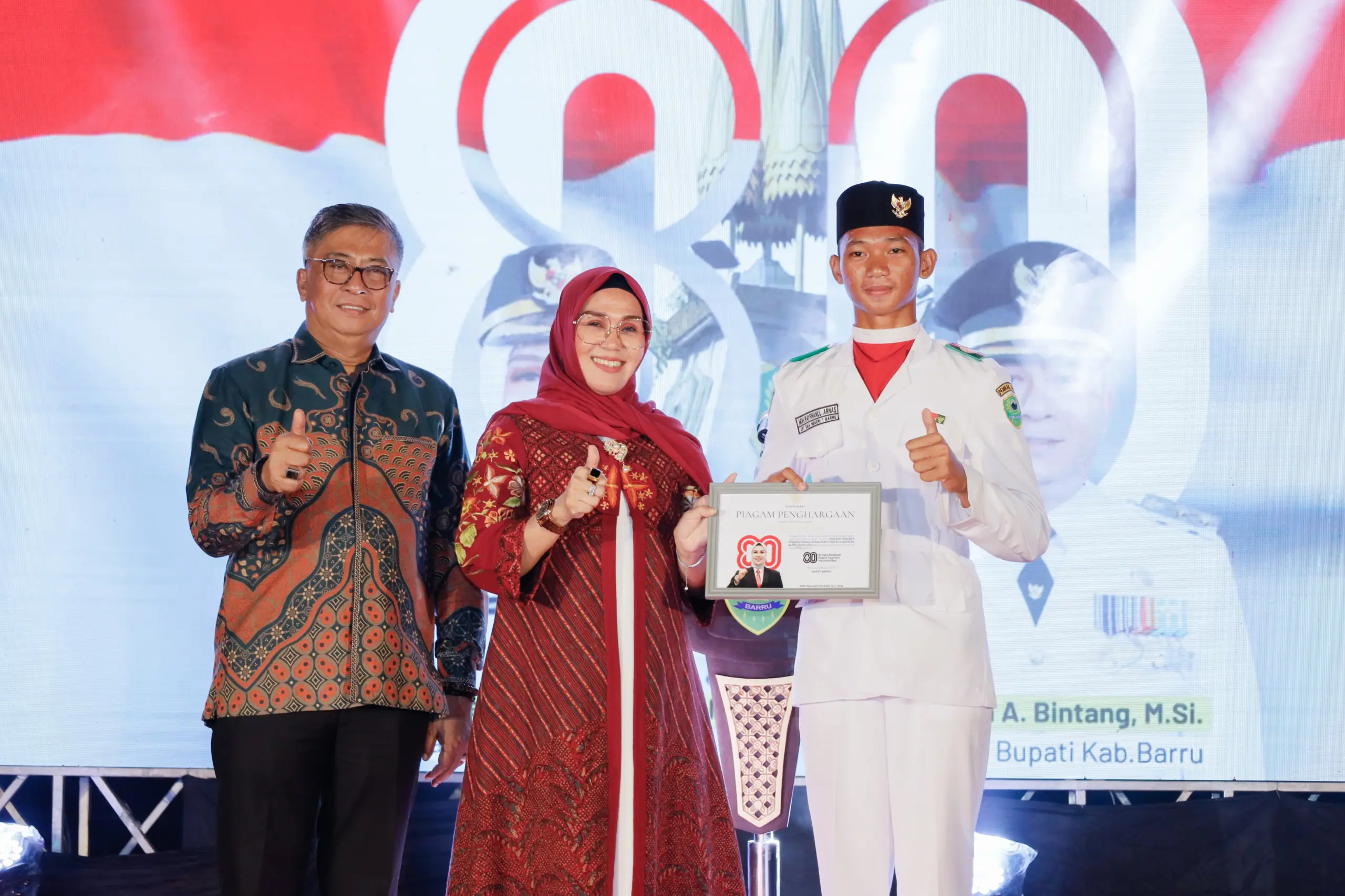 Malam Akrab HUT ke-80 RI: Barru Pamer Kebanggaan Lewat Paskibraka dan Harmoni Forkopimda