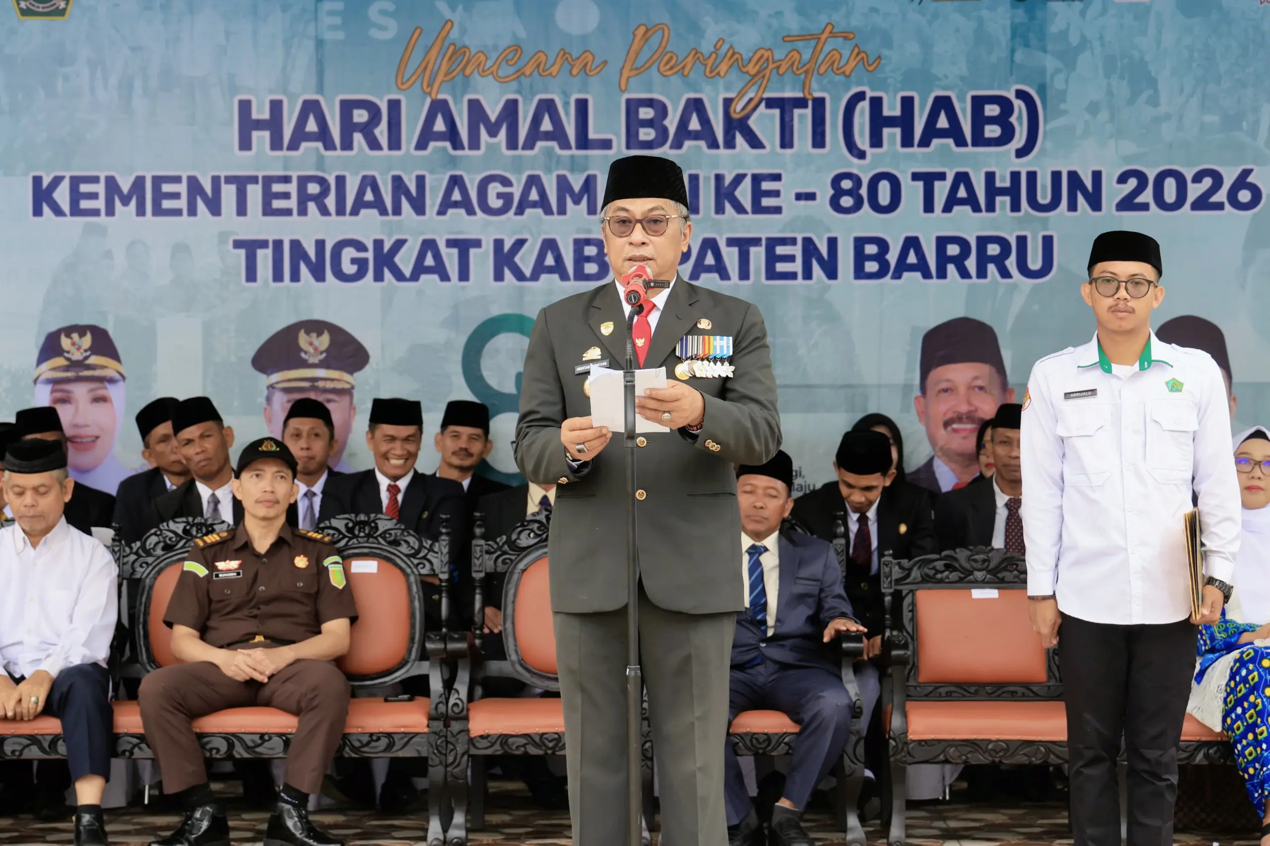 Wakil Bupati Barru Pimpin Upacara HAB ke-80: Umat Rukun untuk Indonesia Maju