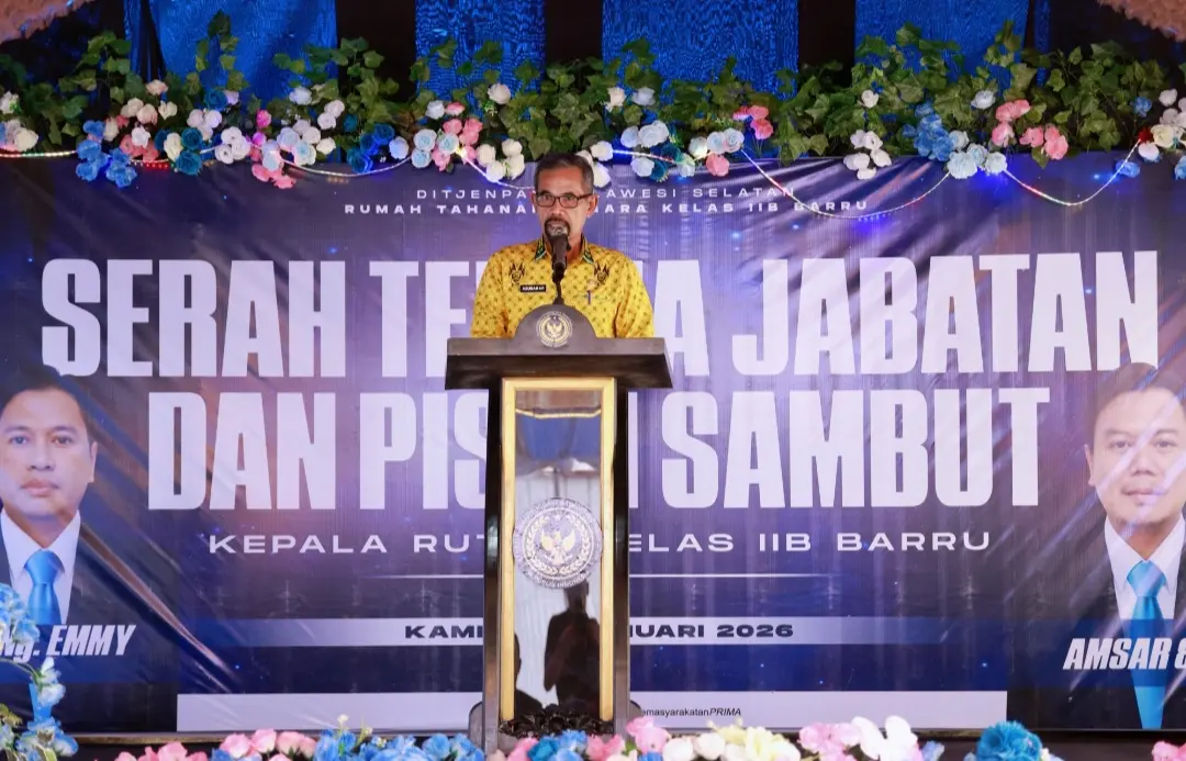 Pj Sekda Barru Hadiri Sertijab Kepala Rutan Kelas IIB Barru, Amsar Digantikan Hardiman